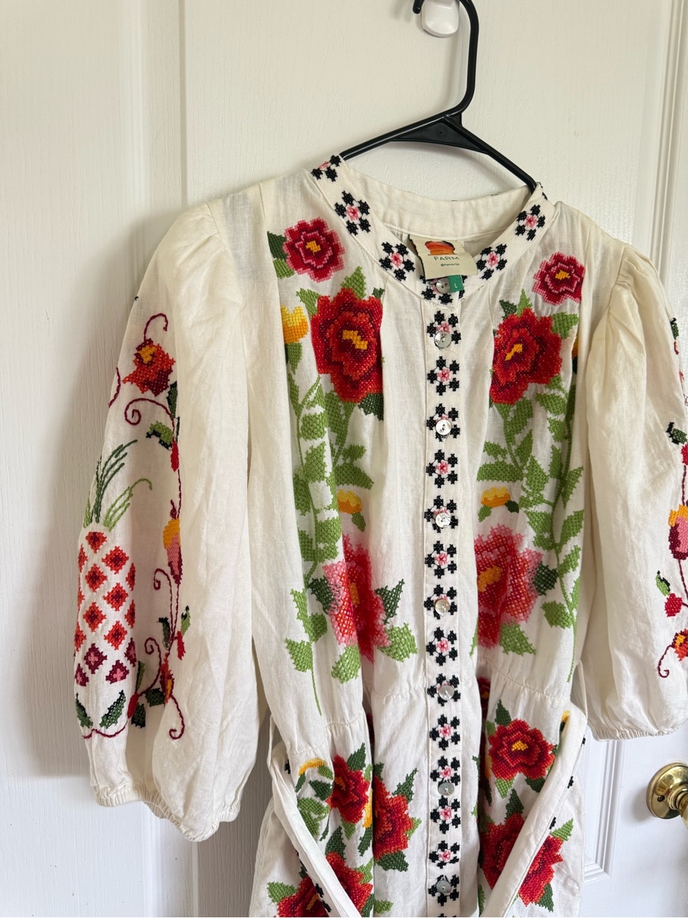 Farm Rio Carmina Embroidered Mini Dress - Picture 7 of 12